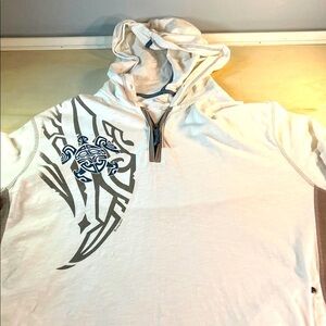 Hawaiian Long Sleeve hooded shirt sz XL by Crazy Shirt
